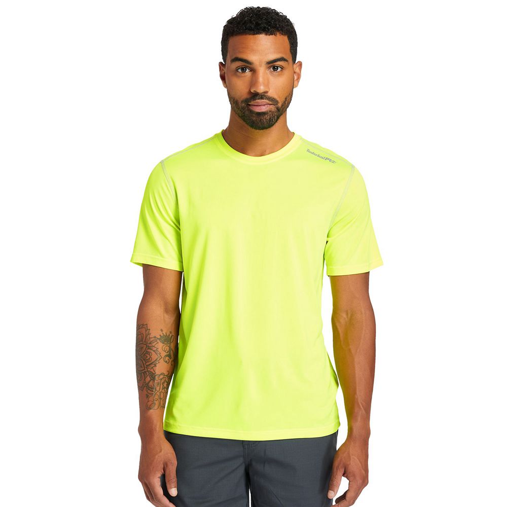 Timberland Mens T-Shirts PRO® Wicking Good Sport Short Sleeve - Green - India RW4539701